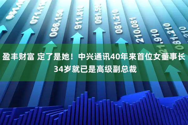 盈丰财富 定了是她！中兴通讯40年来首位女董事长 34岁就已是高级副总裁