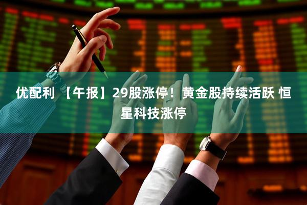优配利 【午报】29股涨停！黄金股持续活跃 恒星科技涨停